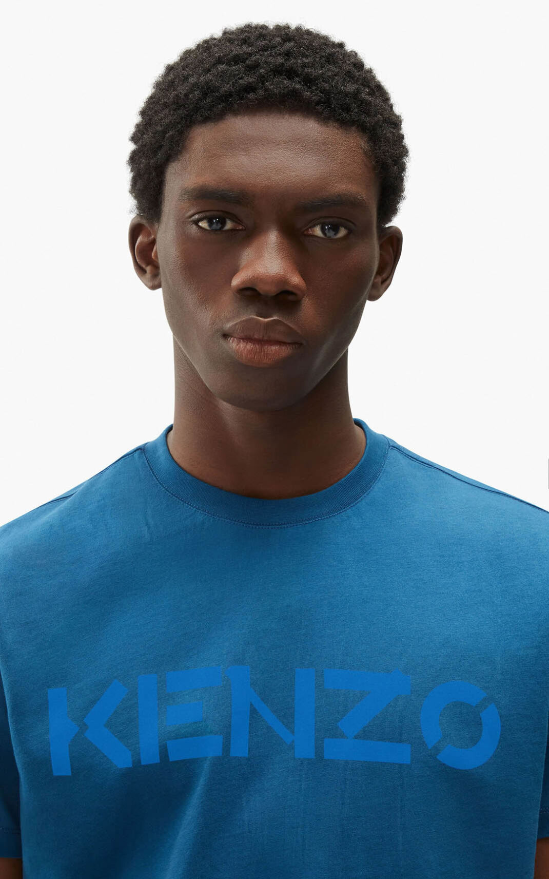 T Shirt Kenzo Homme Logo Bleu UEWHA-1748